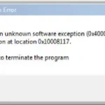 رفع ارور The exception unknown software exception